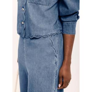 Mint Velvet Indigo Scallop Trim Wide Jeans